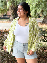 Retro Button Down Top | Lime