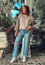 Terry Leopard Dolman Top | Taupe