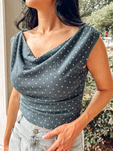 Sloucy Polka Dot Top | Navy