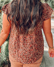 Floral Yoke Top | Brown