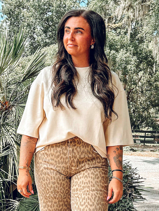 Scuba Drop Shoulder Tee | Cream