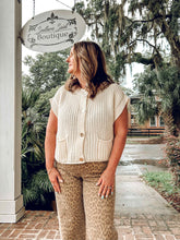 Oversize Button Down Vest | Cream
