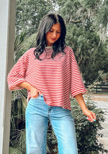 Tie Striped Oversize Top | Rust