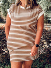 Striped Tee Shirt Dress | Mocha
