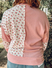 Patchwork Floral Ribbed Top | Pink