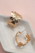 Flower Circular Hoop Earrings | Gold