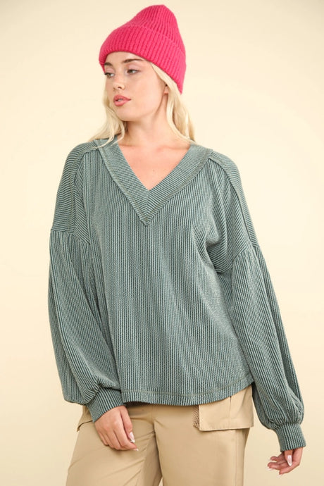 Oversize Ribbed Sweater | Moss