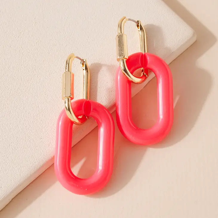 picture 1 Oval Acetate Earring | Pink