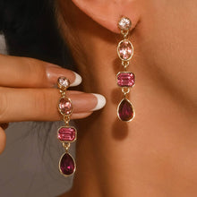4 Tier Drop Layer Rhinestone Earrings | Emerald