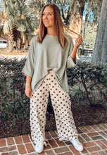 Polka Dot Wide Leg Pant | Oatmeal