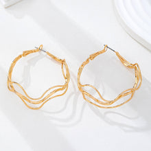 Textured Wavy Gold Hoop Earrings | Gold