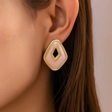 Enamel Geometric Stud Earrings | Pink