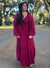 Charmed Bow Maxi Dress | Cranberry