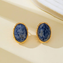 Sodlite Marble Stone Stud Earrings