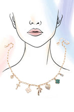 Cross and Bow Charm Necklace
