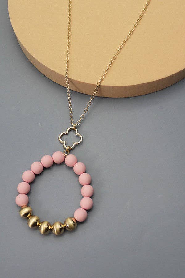 Clay Pendant Necklace | Pink