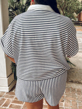 Striped Collared Set | Navy
