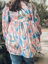 Abstract Babydoll Top | Blue