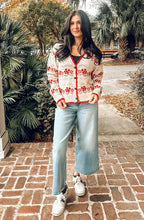 Pretty Floral Cardigan | Red Cream