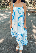 Abstract Peach Print Maxi | Blue