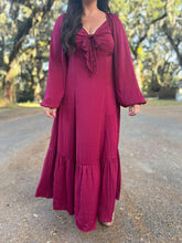 Charmed Bow Maxi Dress | Cranberry