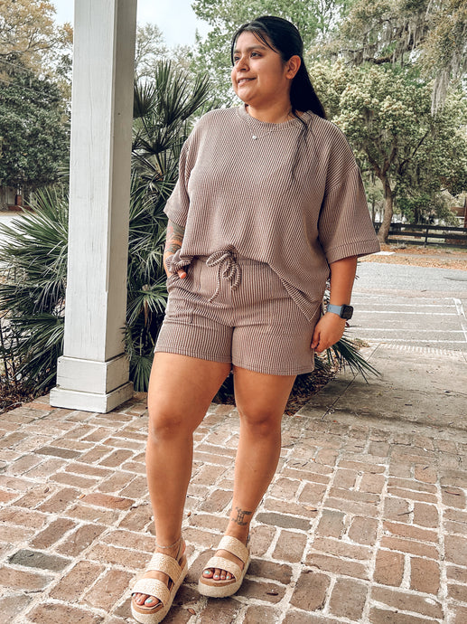 Corded Short Set | Mocha