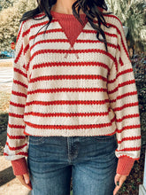 Striped Knit Sweater | Rust