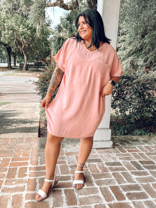 Airflow VNeck Tee Dress | Rose