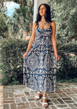 Fleur Bow Midi Dress | Navy