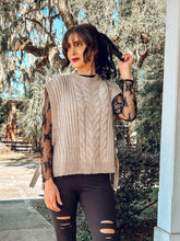 Knit Side Tie Vest | Taupe