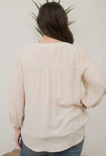 Bow Pleated Top Curvy | Cream