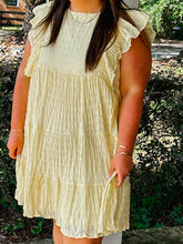 Textured Shadow Curvy Dress | Yellow