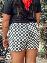 Checkered Denim Skort | Black
