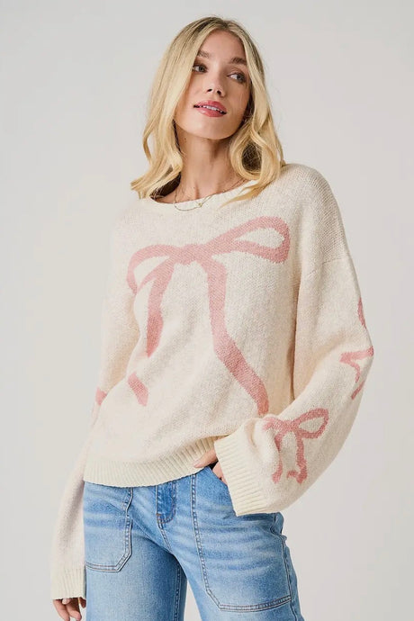 Tied Up Bow Sweater  | Cream