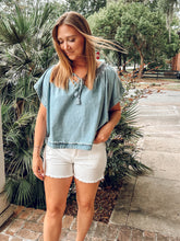 Go Flow Denim Tie Top