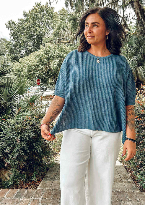 Dolman Oversize Sweater | Blue