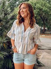 Bell Striped Top | Blue