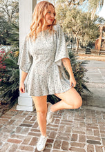 Floral Pocket Romper | Heather Grey