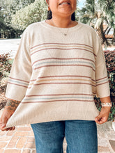 Oversize Drop Shoulder Striped Top