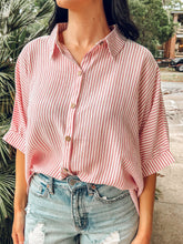 Boardwalk Button Top | Red/White