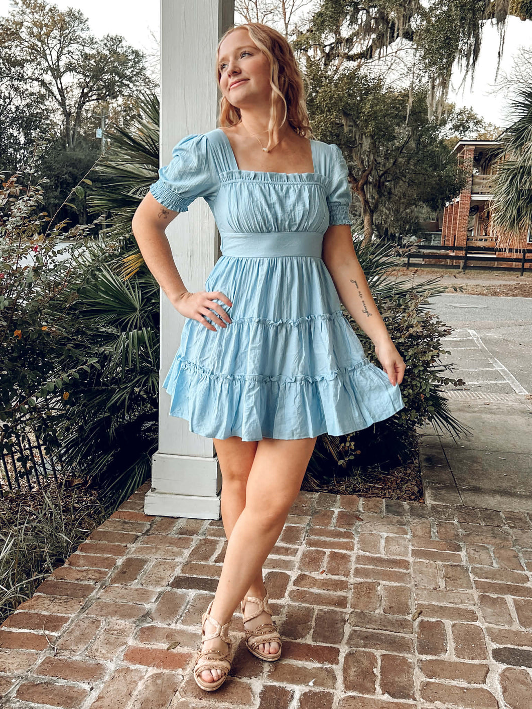 Spring Sky Mini Dress | Light Blue