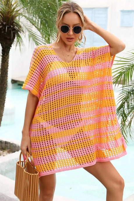 Poolside Crochet Coverup | Pink/Yellow