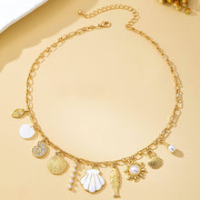 Ocean Seashell Fish Charm Necklace