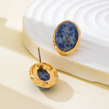 Sodlite Marble Stone Stud Earrings