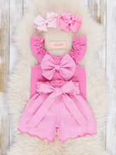 Preppy Bow Cotton Fit | Pink