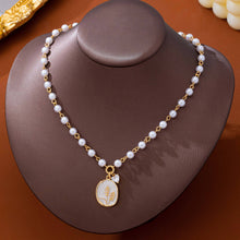 Pearl Chain Floral  Pendant Necklace