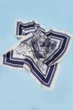Floral Toile Print Bandana Scarf | Navy