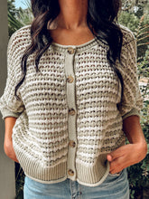 Crochet Knit Cardigan | Olive