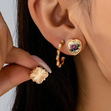 Floral Textured Trio Earring Set*