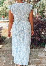 Belle Smocked Floral Midi | Blue